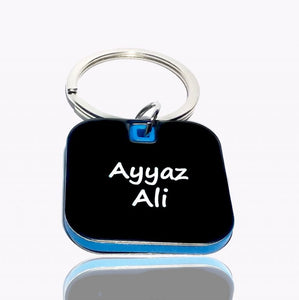 Luxury Square Shaped Keychain With Engraved Name - My Art