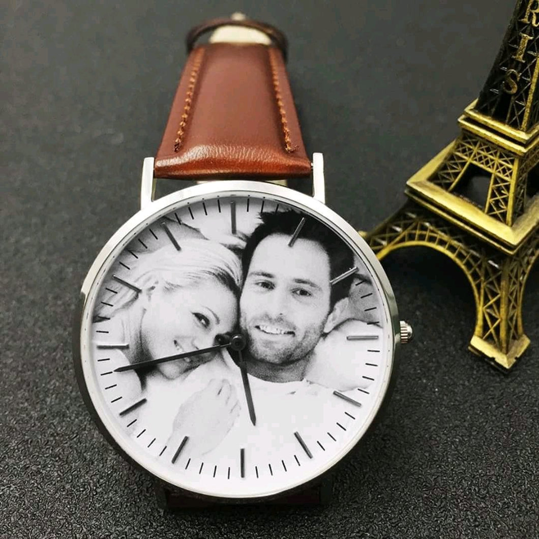 Personalized Leather Wrist Watch - My Art