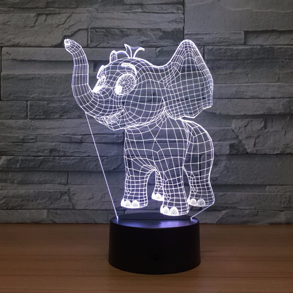 Baby Elephant 3D Night Light Desk Lamp 3D Optical Illusion Lamp