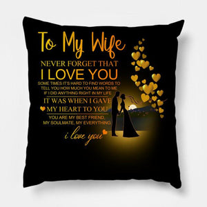 Combo Gift Pack for Wife (16" x 1" Inch Cushion Cover with Filler + Printed Mug + Greeting Card + Printed Key Ring)