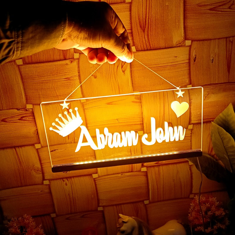 Personalised LED 3D Name Light – Custom Wall Hanging for Home, Office & Gift.