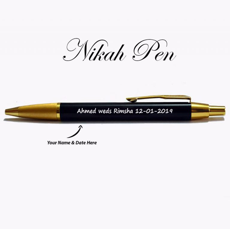 Luxurious Nikkah Pen With Engraved Names & Date - My Art