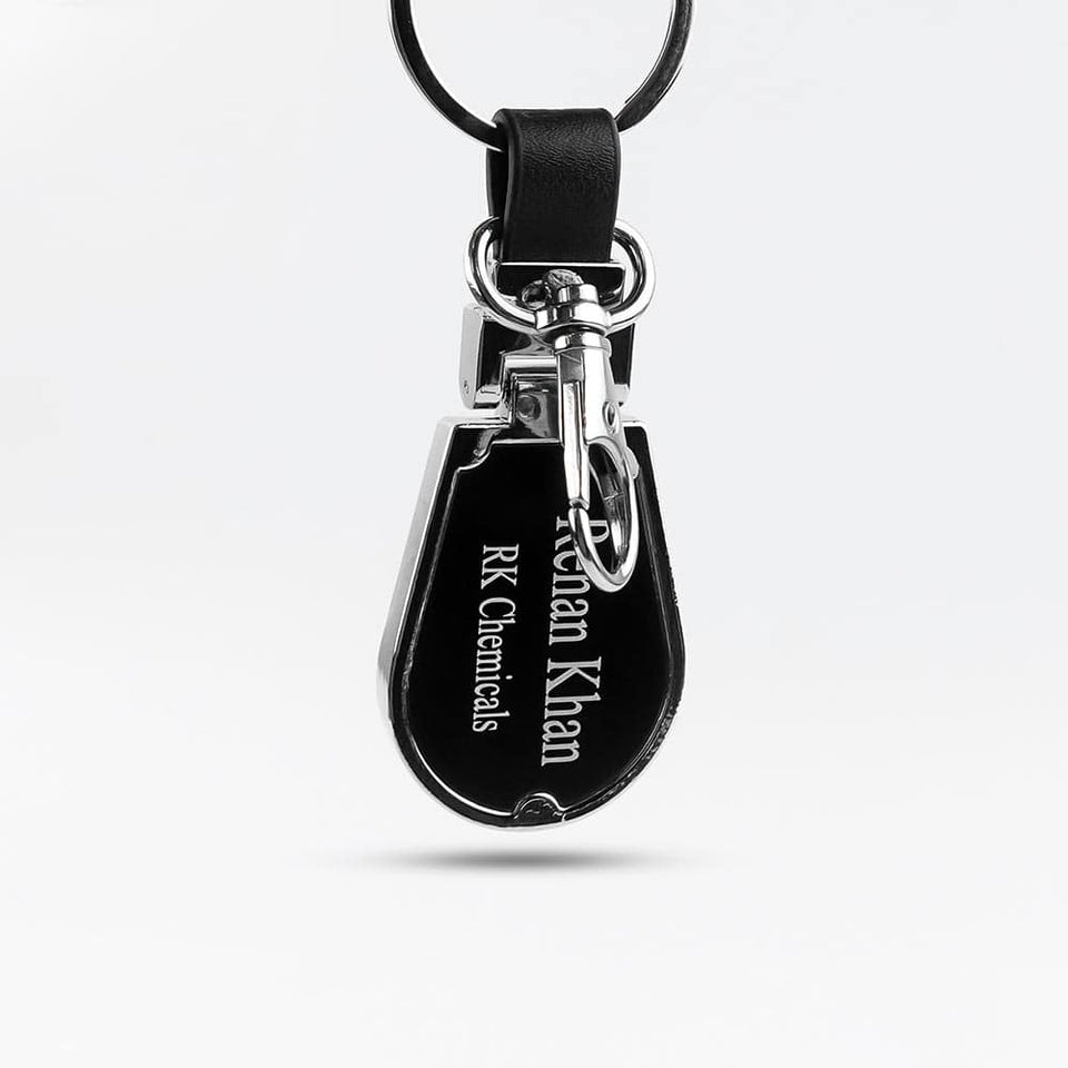 Premium Black Pen and Key Chain Set Name Engraved