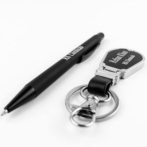 Premium Black Pen and Key Chain Set Name Engraved