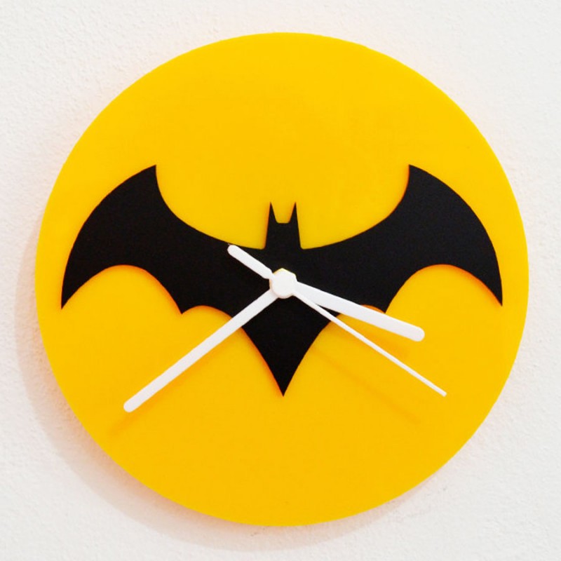 Batman Black & Yellow Silhouette Acrylic Wall Clock