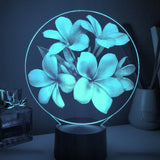 Floral LED Laser Cut 3D Illusion Light Lamp Design