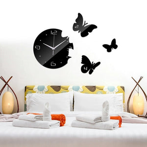 Flying Butterfly Acrylic Wall Clock