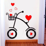 Love Hearts Bicycle Acrylic Wall Art