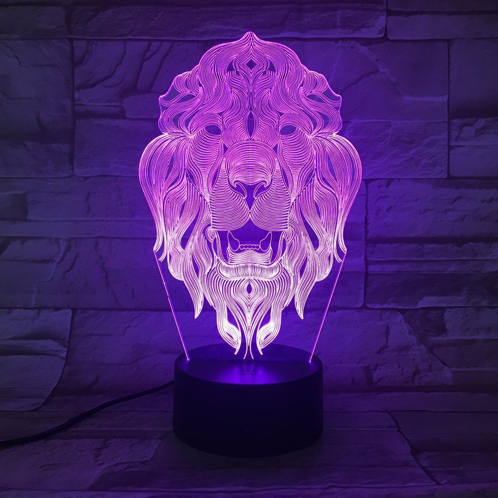 3D Lion Animal Night Light - My Art