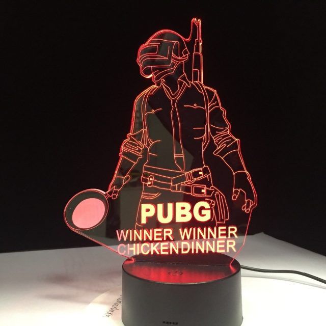 PUBG Mobile 3D Illusion Lamp Winner Winner Chicken Dinner