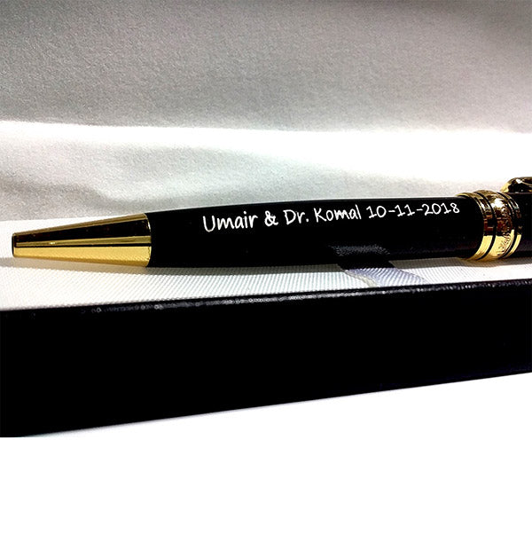 Jitter Black Pen with Engraved Name - My Art