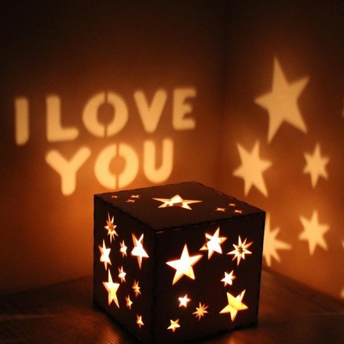 Wooden Engraved Shadow Message LED Lamp